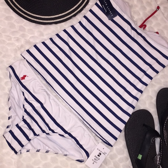 NEW Ralph Lauren Striped Tankini Panty Swimsuit - Picture 8 of 8